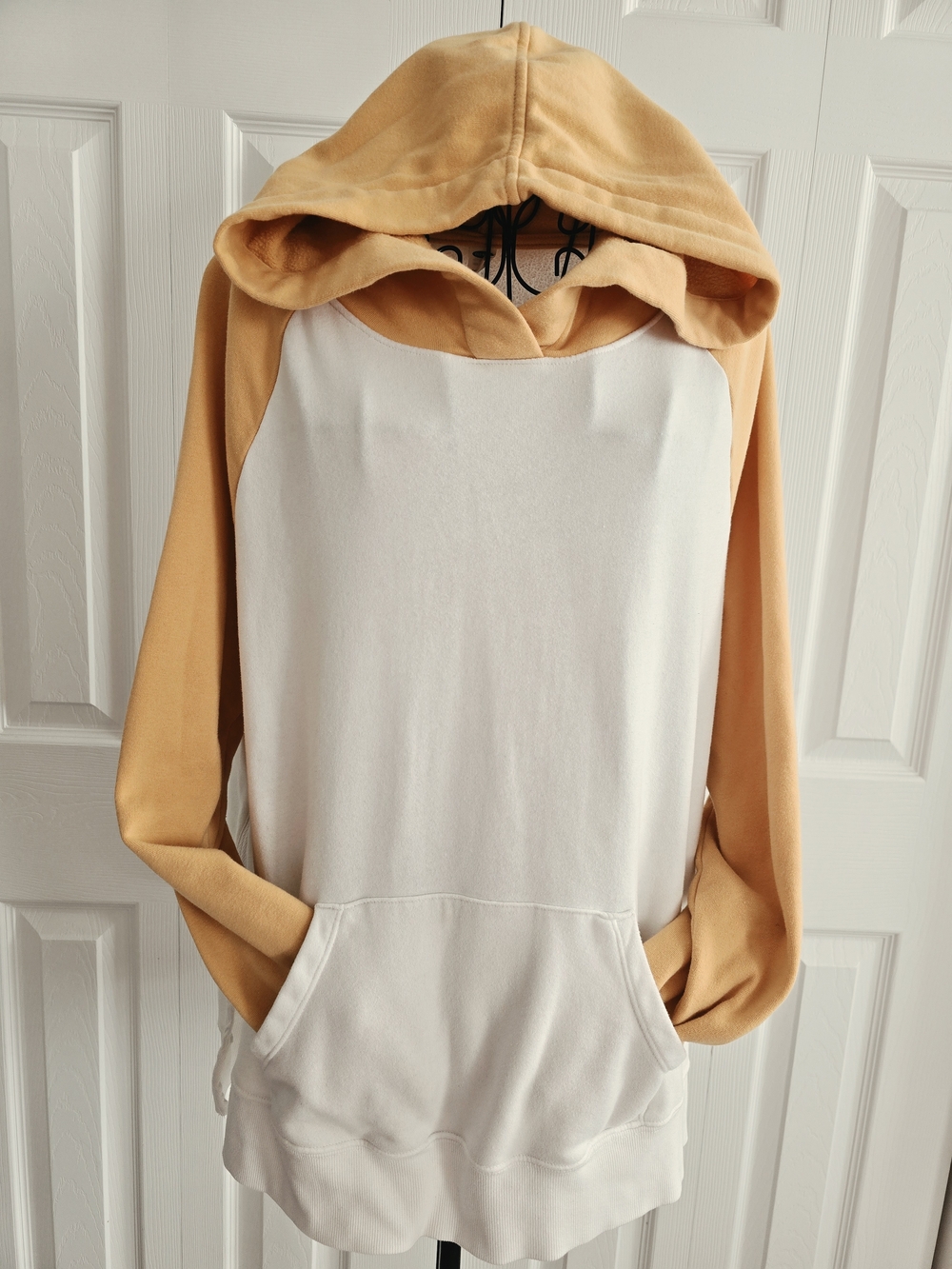 Old Navy Two-Tone Hooded Pullover - Cream & Mustard Yellow